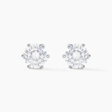 Boucles D'oreilles Puces Kylianna Argent Blanc Oxyde De Zirconium - Boucles d'oreilles fantaisie Femme | Histoire d&rsquo;Or