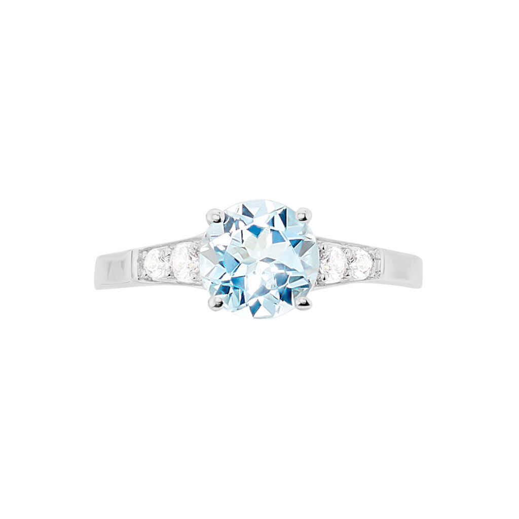 Bague Maysara Or Blanc Topaze Et Oxyde De Zirconium - Bagues solitaires Femme | Histoire d’Or