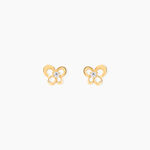Boucles D'oreilles Puces Cathy Fleur Or Jaune Oxyde De Zirconium - Clous d'oreilles Famille | Histoire d&rsquo;Or