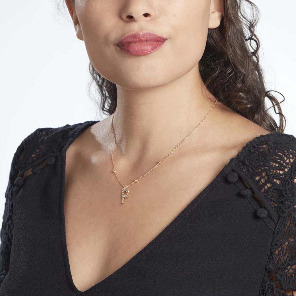 Collier Plaqué Or Jaune Lettra - Colliers fantaisie Femme | Histoire d’Or