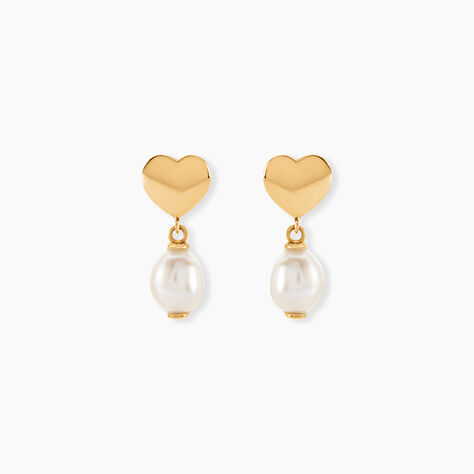 Boucles D'Oreilles Pendantes Loving Pearl Or Jaune Perles - Boucles d'oreilles pendantes Femme | Histoire d&rsquo;Or