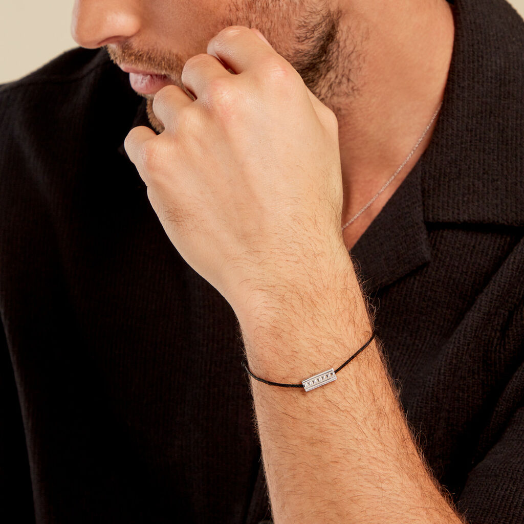 Bracelet Silva Argent Blanc - Bracelets cordon Homme | Histoire d’Or