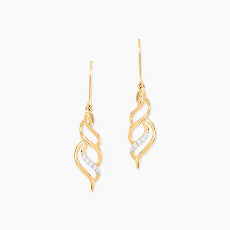 Boucles D'Oreilles Pendantes Suresh Or Jaune Oxyde De Zirconium - Boucles d'oreilles pendantes Femme | Histoire d&rsquo;Or