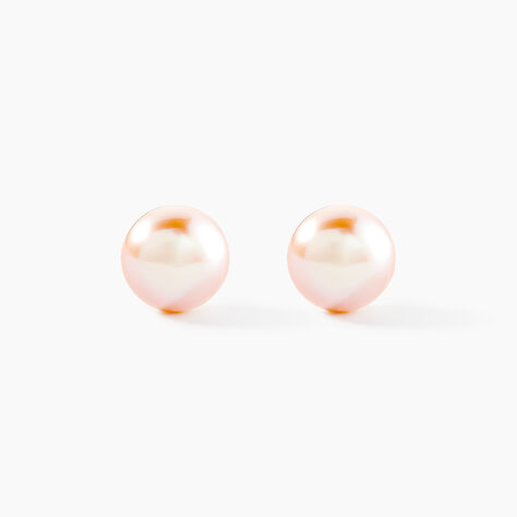 Boucles D'oreilles Puces Ursulina Or Jaune Perle De Culture - Clous d'oreilles Femme | Histoire d’Or