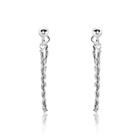 Boucles D'oreilles Pendantes Argent Blanc Renae - Boucles d'oreilles fantaisie Femme | Histoire d’Or