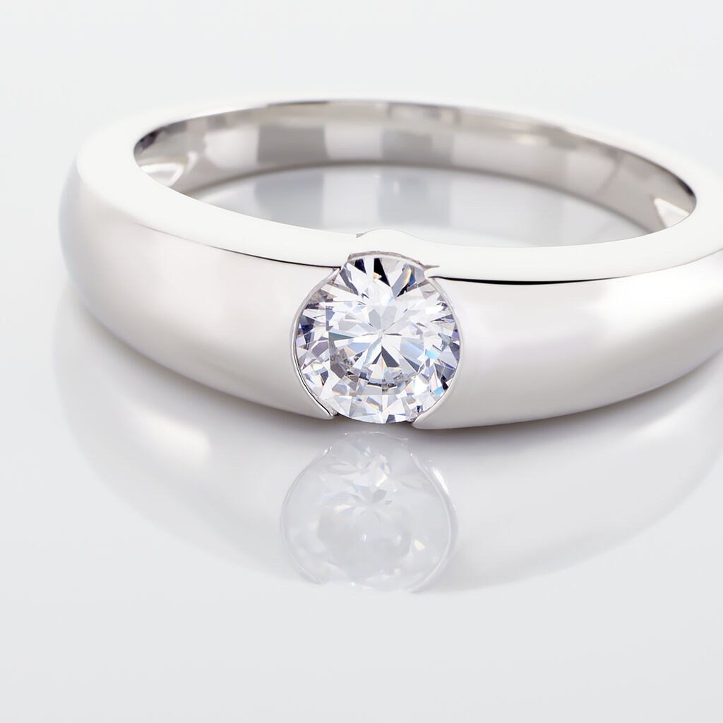 Bague Solitaire Gwendal Argent Oxyde De Zirconium - Bagues solitaires Femme | Histoire d’Or