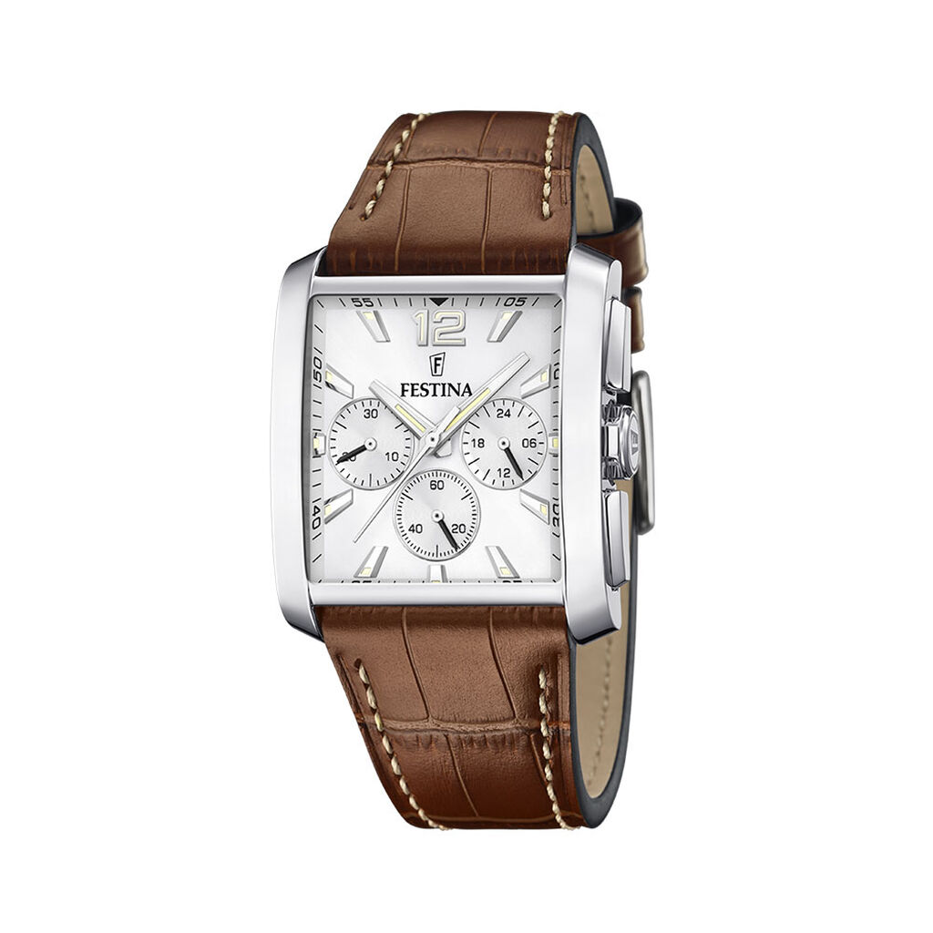 Montre Festina On The Square Chrono Argenté - Montres Homme | Histoire d’Or