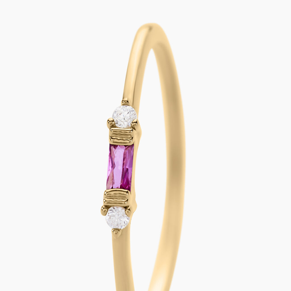 Bague Ylonna Plaque Or Jaune Pierre D'imitation Oxyde De Zirconium - Bagues avec pierre Femme | Histoire d’Or