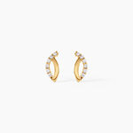 Boucles D'Oreilles Puces Helvi Argent Dor&eacute; A L'Or 750/1000 Oxyde De Zirconium - Boucles d'oreilles fantaisie Femme | Histoire d&rsquo;Or