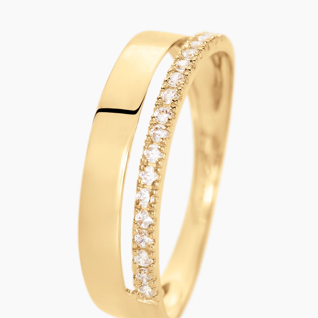 Bague Katiana Or Jaune Oxyde De Zirconium - Bagues avec pierre Femme | Histoire d&rsquo;Or