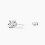 Boucles D'oreilles Puces Charlene Or Blanc Diamant Synthetique - Clous d'oreilles Femme | Histoire d&rsquo;Or