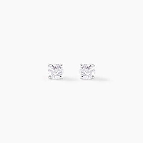 Boucles D'oreilles Puces Or Blanc Victoria Diamants - Clous d'oreilles Femme | Histoire d’Or