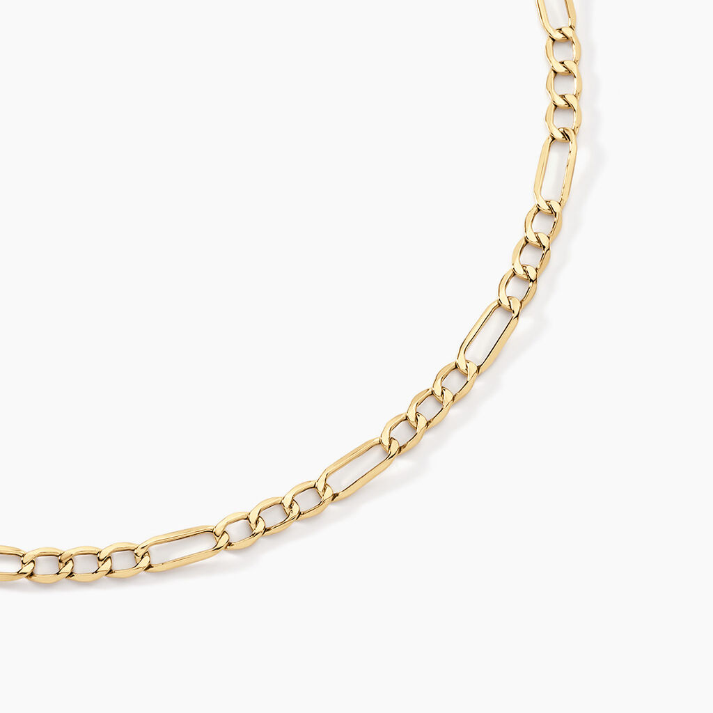Collier Or Jaune Maille Alternée 1/3