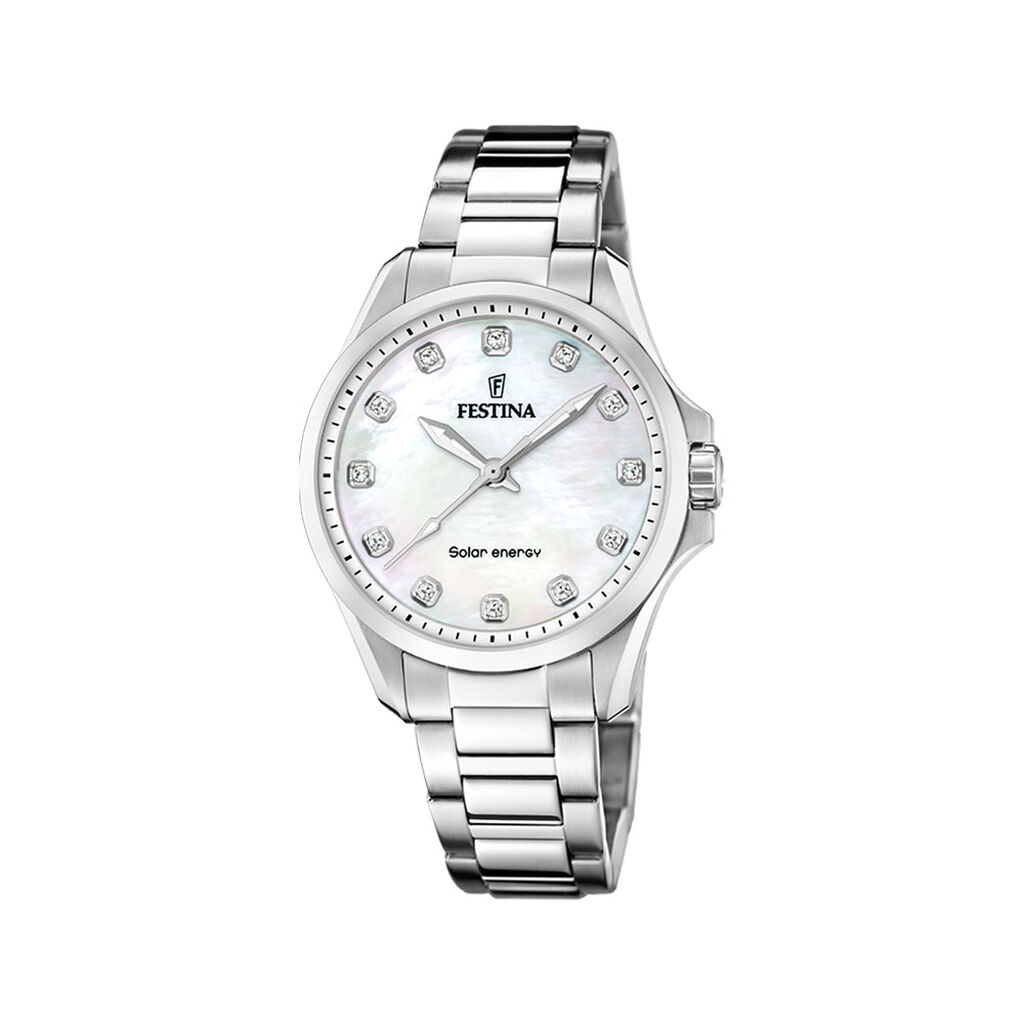 Montre Festina Solar Energy Nacre Blanche - Montres Femme | Histoire d&rsquo;Or