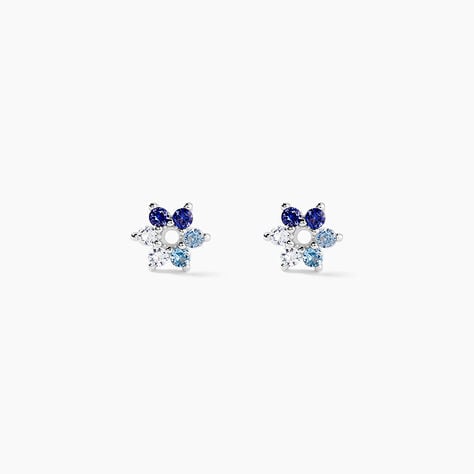 Boucles D'oreilles Puces Pavel Argent Blanc Oxyde De Zirconium - Boucles d'oreilles fantaisie Femme | Histoire d&rsquo;Or