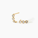 Cr&eacute;oles Cheri Argent Dor&eacute; A L'Or 750/1000 Oxyde De Zirconium - Boucles d'oreilles cr&eacute;oles Femme | Histoire d&rsquo;Or