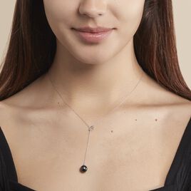 Collier Perrine Or Blanc Perle De Culture De Tahiti Et Diamant - Colliers Femme | Histoire d’Or