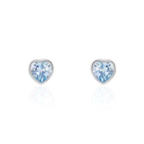 Boucles D'oreilles Puces Klodina Or Blanc Topaze - Clous d'oreilles Femme | Histoire d’Or