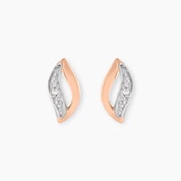 Boucles D'oreilles Puces Smeralda Or Rose Diamant
