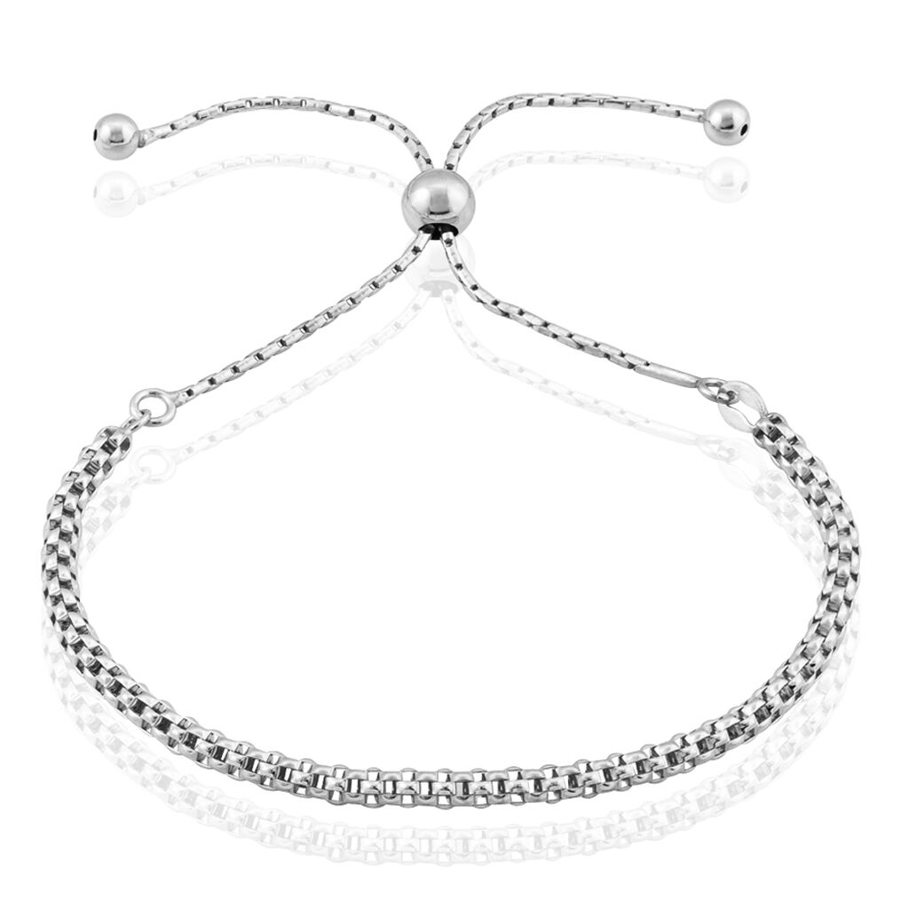 Bracelet Nahila Maille Popcorn Argent Blanc