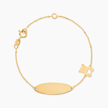 Bracelet Identit&eacute; Gaspardine Maille For&ccedil;at Or Jaune