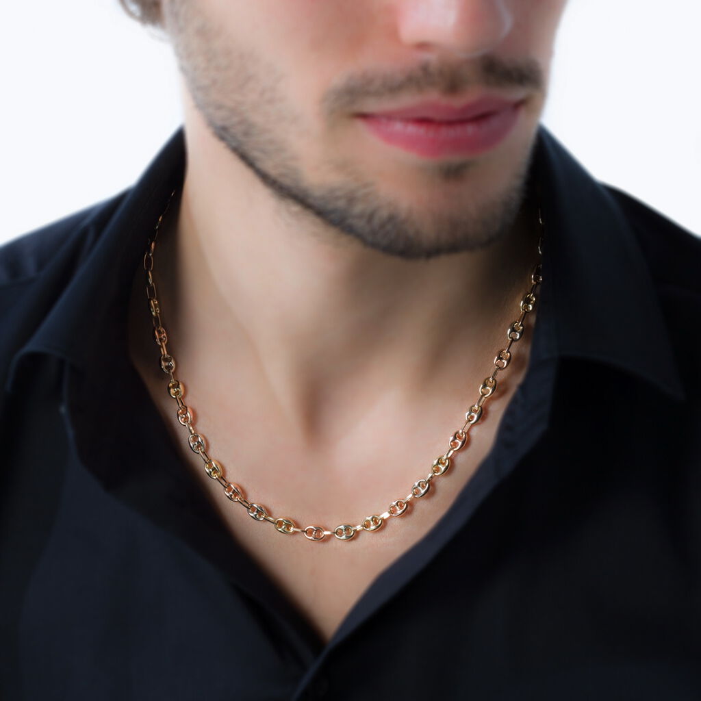 Collier Marie-colombeae Maille Grain De Café Or Tricolore - Chaines Homme | Histoire d’Or