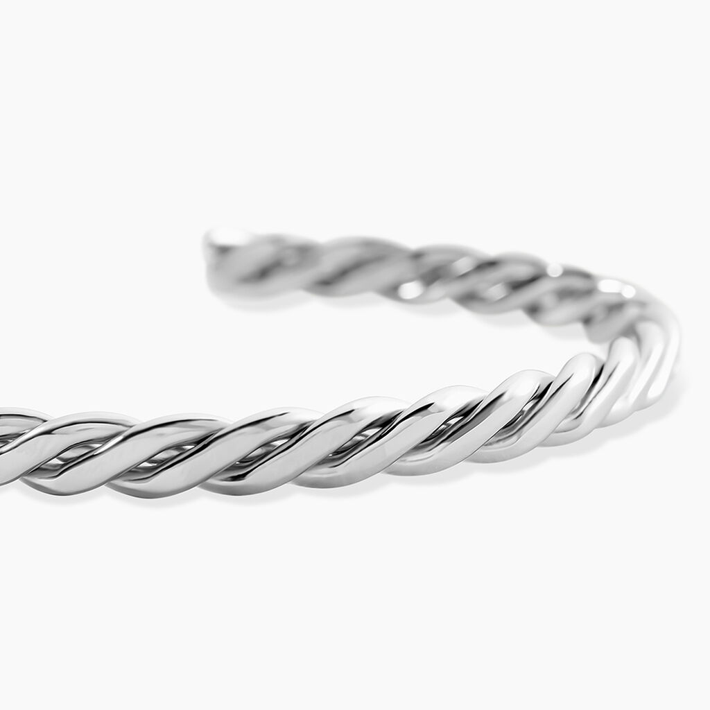 Bracelet Jonc Jourdan Guilherme Acier Argent&eacute; - Bracelets joncs Homme | Histoire d&rsquo;Or