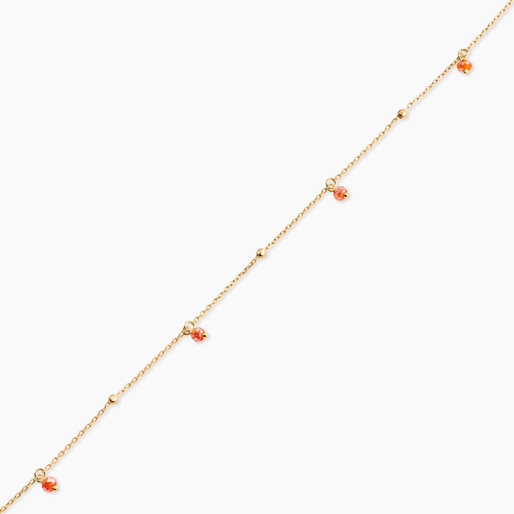 Cha&icirc;ne De Cheville Emiline Plaqu&eacute; Or Jaune Verre - Cha&icirc;nes de cheville Femme | Histoire d&rsquo;Or