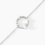 Bracelet Lua Argent Blanc Oxyde De Zirconium Perle De Culture - Bracelets Femme | Histoire d&rsquo;Or