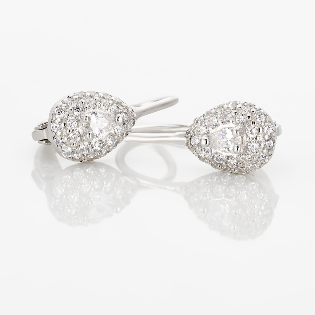 Boucles D'oreilles Pendantes Feyza Argent Blanc Oxyde De Zirconium - Boucles d'oreilles fantaisie Femme | Histoire d’Or