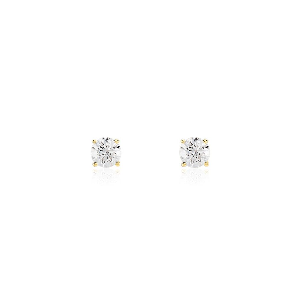 Boucles D'oreilles Puces Or Jaune Aphrodite Diamants - Clous d'oreilles Femme | Histoire d’Or
