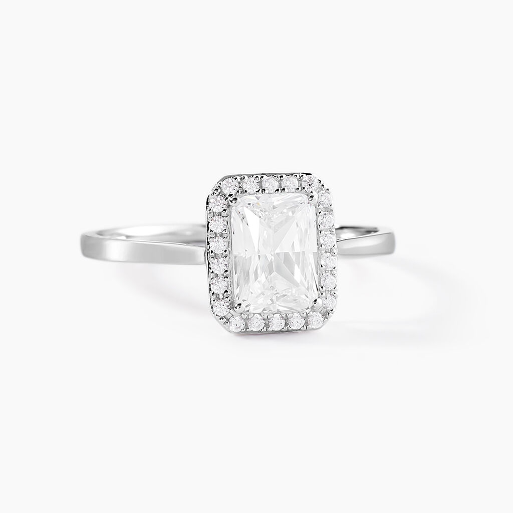 Bague Or Blanc Goulven  Oxyde De Zirconium - Bagues solitaires Femme | Histoire d&rsquo;Or