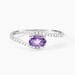 Bague Loriane Or Blanc Amethyste Et Oxyde De Zirconium - Bagues solitaires Femme | Histoire d’Or