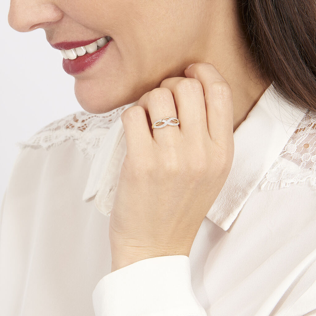 Bague Vaguelette Or Jaune Diamant - Bagues avec pierre Femme | Histoire d&rsquo;Or