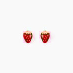 Boucles D'oreilles Puces Fraise Or Jaune - Clous d'oreilles Enfant | Histoire d&rsquo;Or