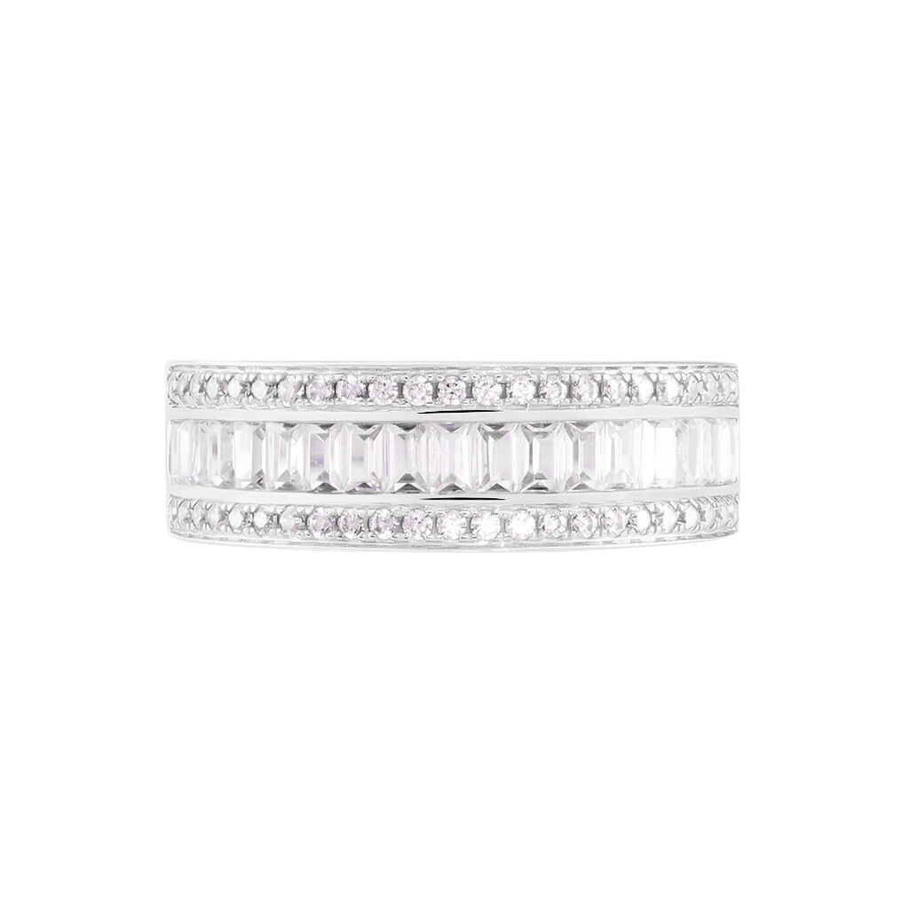 Bague Agathon Or Blanc Oxyde De Zirconium - Bagues avec pierre Femme | Histoire d&rsquo;Or