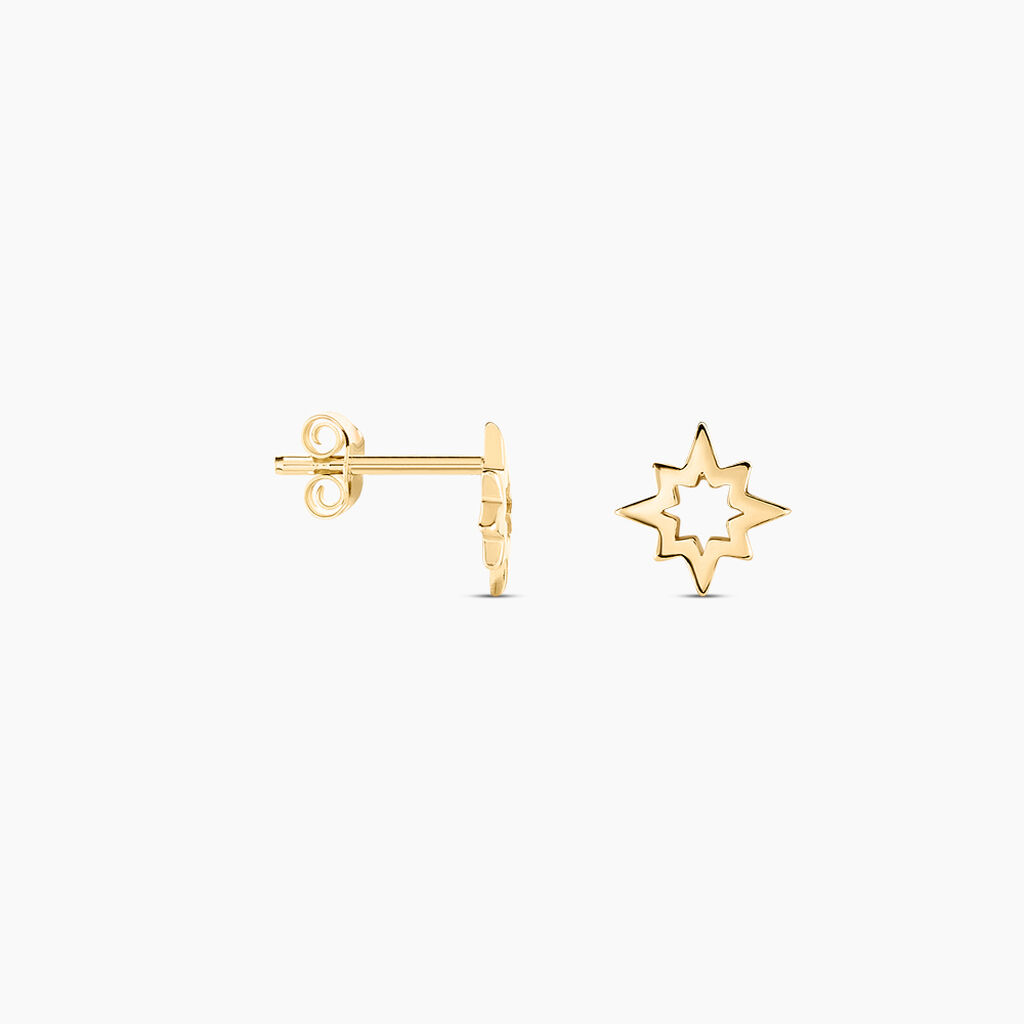 Boucles D'oreilles Puces Asdis Plaque Or Jaune - Boucles d'oreilles fantaisie Femme | Histoire d’Or