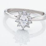 Bague Or Blanc Mysie Diamants Synth&eacute;tiques - Bagues solitaires Femme | Histoire d&rsquo;Or