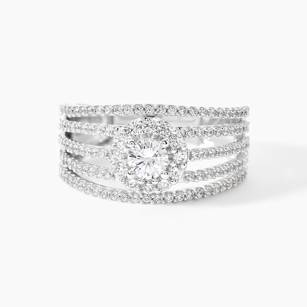 Bague Solitaire Iolente Argent Oxyde De Zirconium - Bagues solitaires Femme | Histoire d&rsquo;Or