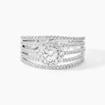 Bague Solitaire Iolente Argent Oxyde De Zirconium - Bagues solitaires Femme | Histoire d&rsquo;Or