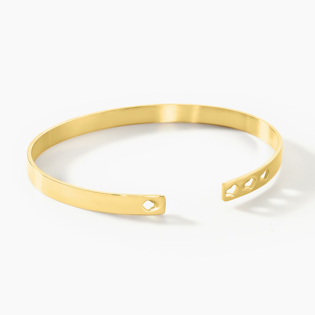 Bracelet Jonc Big Love Acier Jaune - Bracelets joncs Femme | Histoire d’Or