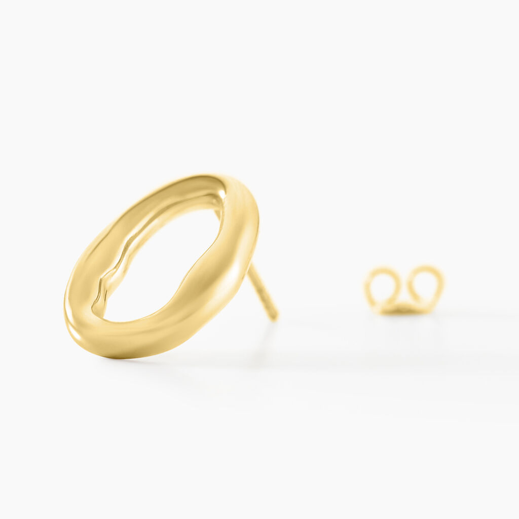 Boucles D'oreilles Gold Aura Acier Jaune - Boucles d'oreilles créoles Femme | Histoire d’Or