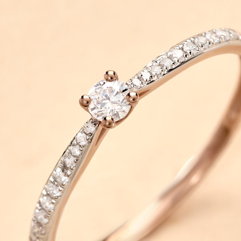 Bague Solitaire Hemera Or Rose Diamant - Bagues solitaires Femme | Histoire d’Or