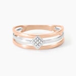 Bague Elsa Or Bicolore Diamant - Bagues avec pierre Femme | Histoire d&rsquo;Or