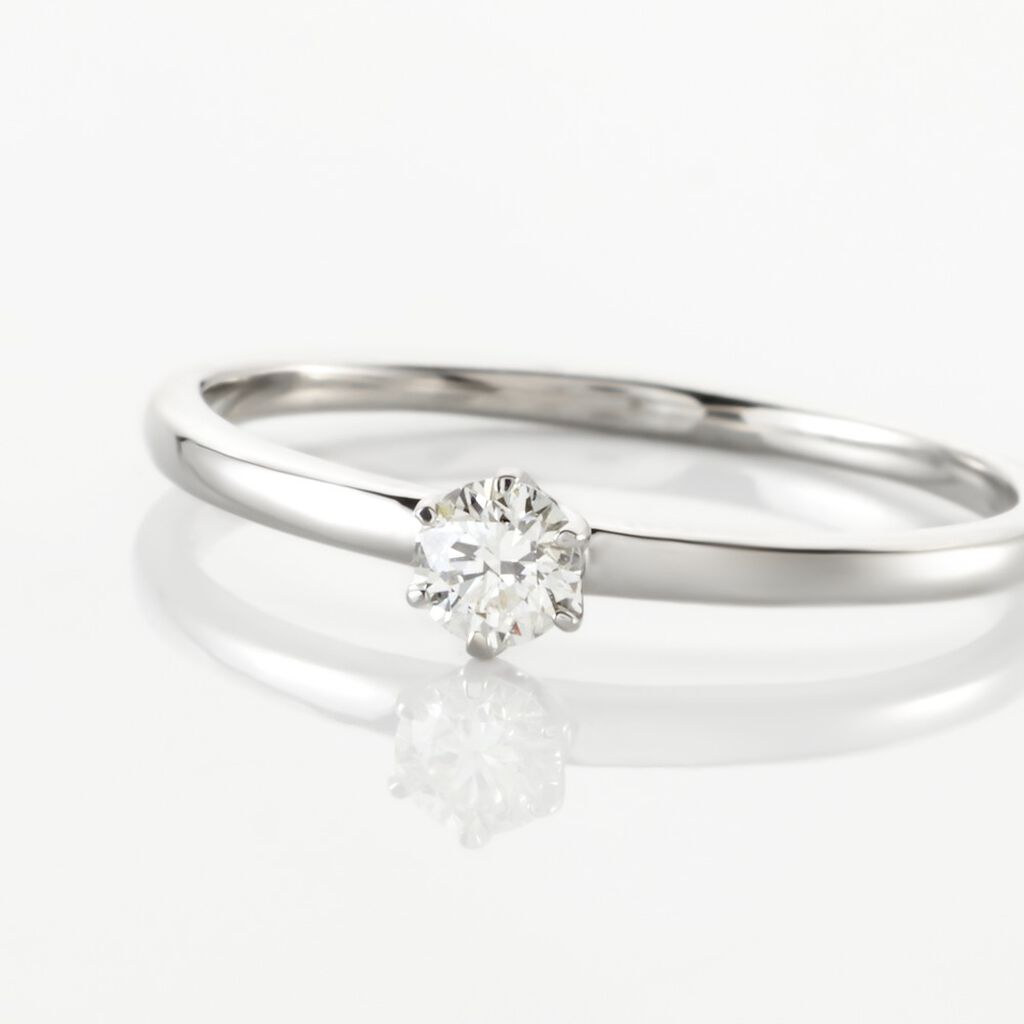 Solitaire  Natalia Pl Platine Blanc Diamant - Bagues solitaires Femme | Histoire d’Or