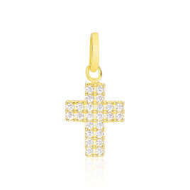 Pendentif Canice Croix Or Jaune Oxyde De Zirconium - Pendentifs Communion Femme | Histoire d’Or