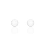 Boucles D'oreilles Puces Orbe Argent Blanc C&eacute;ramique - Boucles d'oreilles fantaisie Femme | Histoire d&rsquo;Or