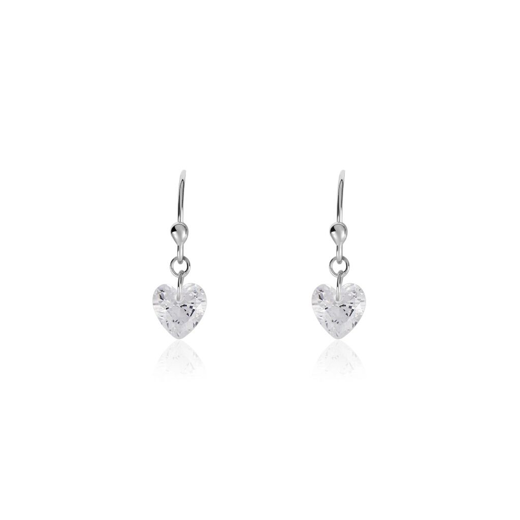 Boucles D’oreilles Pendantes Argent Blanc Sopher Oxydes De Zirconium