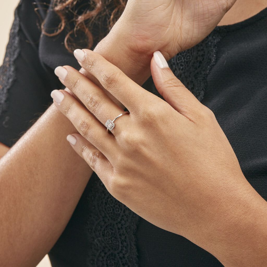Bague Collection 1986 Or Blanc Diamant - Bagues avec pierre Femme | Histoire d’Or