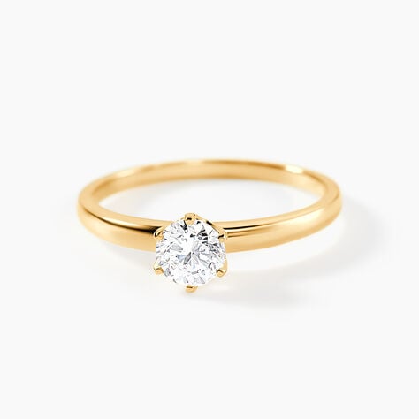 Bague Solitaire Or Jaune Diamant Synthetique - Bagues solitaires Femme | Histoire d&rsquo;Or